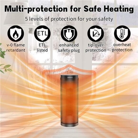 Portable Space Heater for Indoor with Remote - 70° Oscillating Electric Heater - Picture 4 of 8